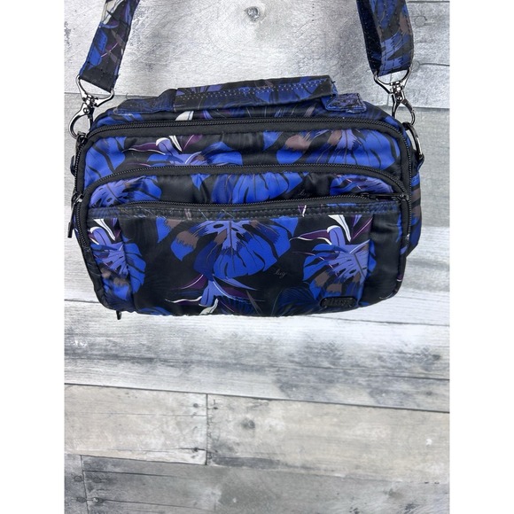 lug Handbags - Lug Scoop crossbody (blue, purple, black) Botanical Floral
